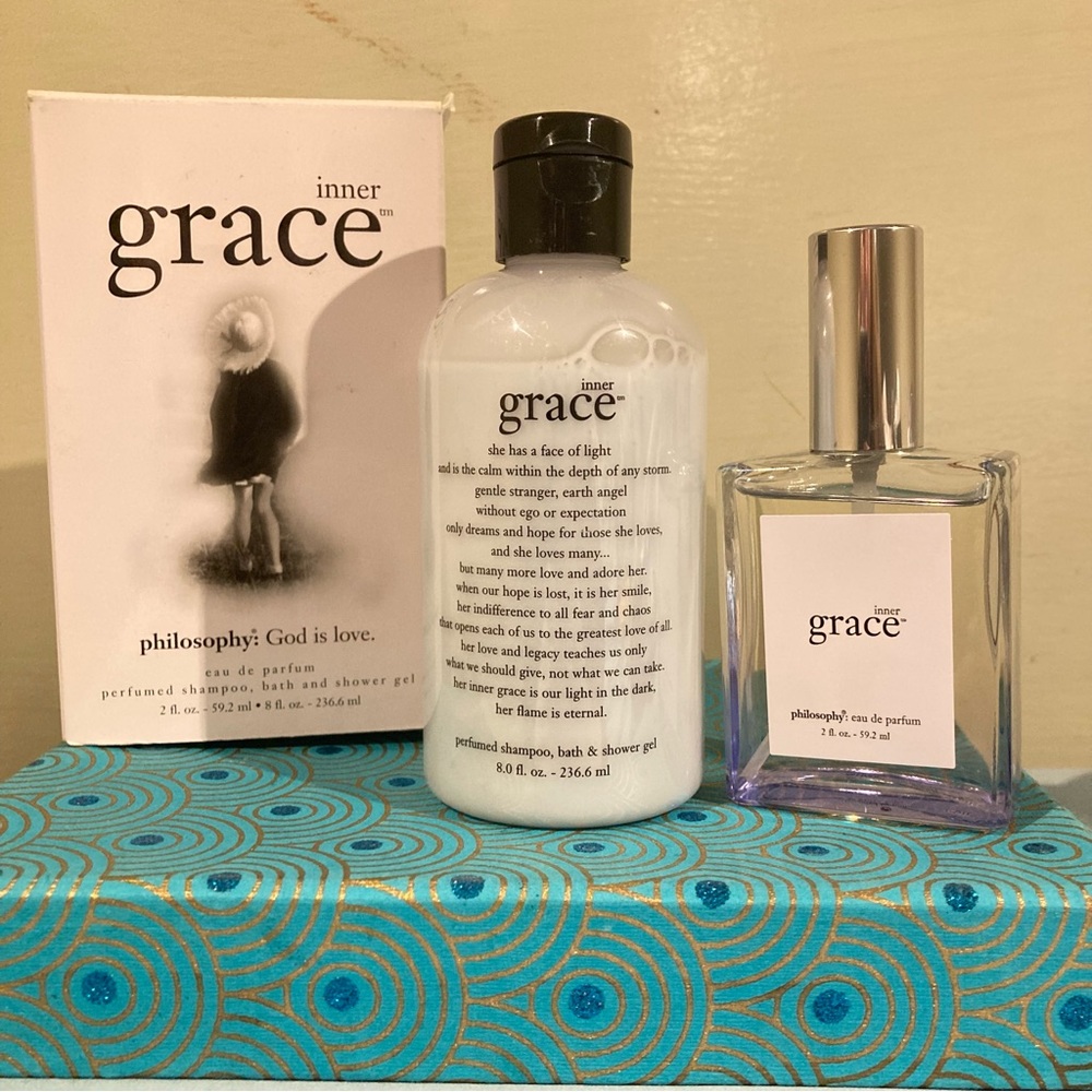 Philosophy Inner Grace EDP and Shampoo, Bath Shower Gel Perfume Parfum RARE! 2oz